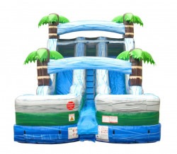 15' Tropical Marble Double Lane Bay Wet/Dry Slide