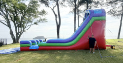 18' Retro Rainbow Double Lane Wet/Dry Slide