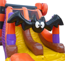 hallwn mega bat 1 1754360844 Mega Halloween Pumpkin Double Lane Wet/Dry Bounce Slide Comb
