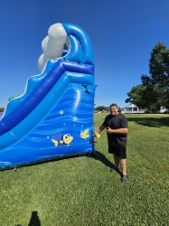 20240614 093655 1719201733 15' Blue Wave Single Lane Wet/Dry Slide