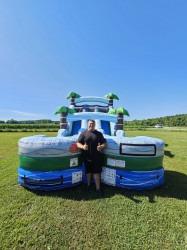 20240614 094100201 1719202841 15' Tropical Marble Double Lane Bay Wet/Dry Slide