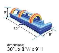 IMG 2078 1739588936 30' Blue Marble Inflatable Slip and Splash Slide