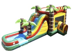 Mega Tropical Fire Marble Wet/Dry Bounce House Combo