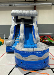 12' Marble Blue Ocean Wave Wet/Dry Slide