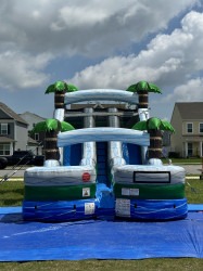 15' Tropical Marble Double Lane Bay Wet/Dry Slide