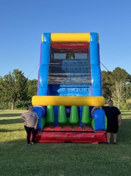 40′ Retro Inflatable Rock Climb Obstacle Course with Double 