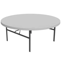 72 White Plastic Lifetime Round Table (Commercial)