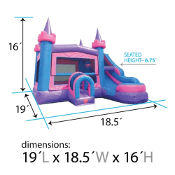 dimsg combo seathght k xco wdpnkm 1740688287 Modular Pink Castle Wet/Dry Bounce Slide Combo