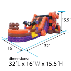 dimsg halloween mega 1754360845 Mega Halloween Pumpkin Double Lane Wet/Dry Bounce Slide Comb