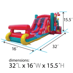 dimsg xco Mega Christmas Wet/Dry Bounce Slide Combo