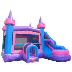 Modular Pink Castle Wet/Dry Bounce Slide Combo
