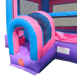 inflatable bounce house water slide modular pink5 1740688288 Modular Pink Castle Wet/Dry Bounce Slide Combo